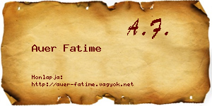 Auer Fatime névjegykártya
